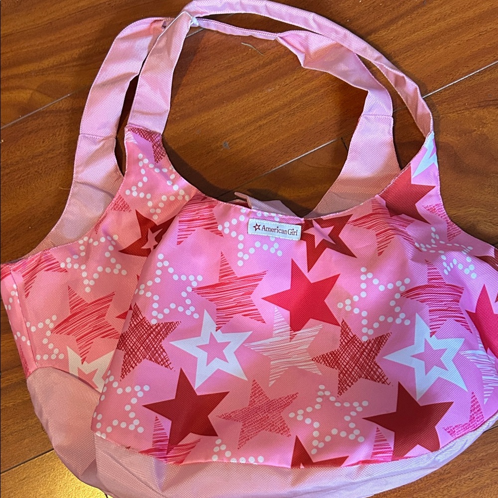 American Girl Pink and Red Star Tote - 2 doll holder